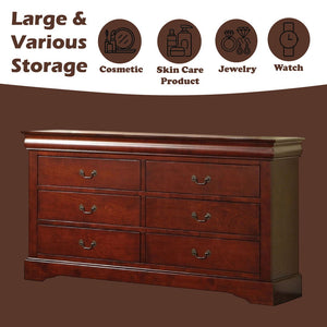  and antique gray finish. Features six drawers that provide ample space to store your clothing