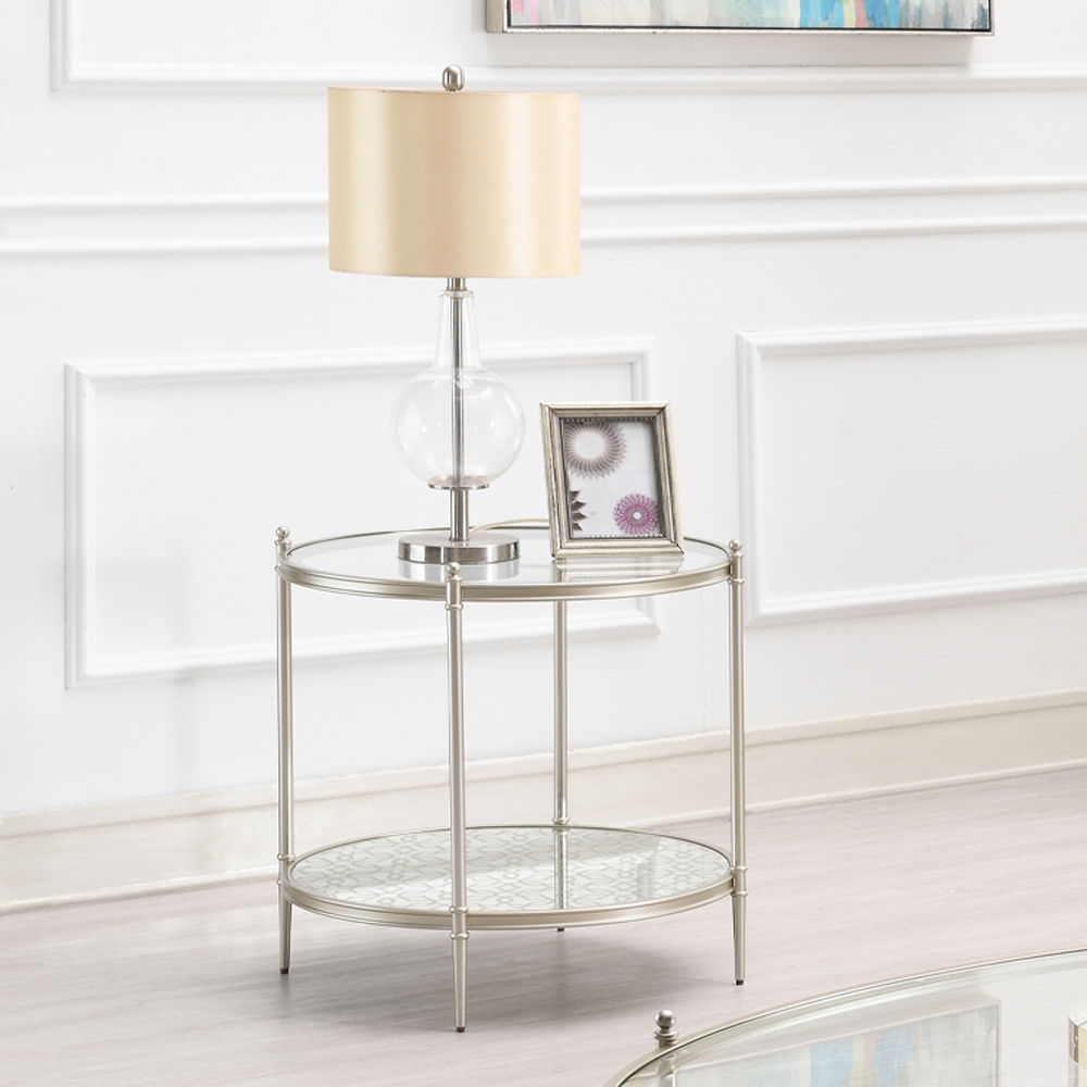 Zaba - End Table - Glass Top & Silver
