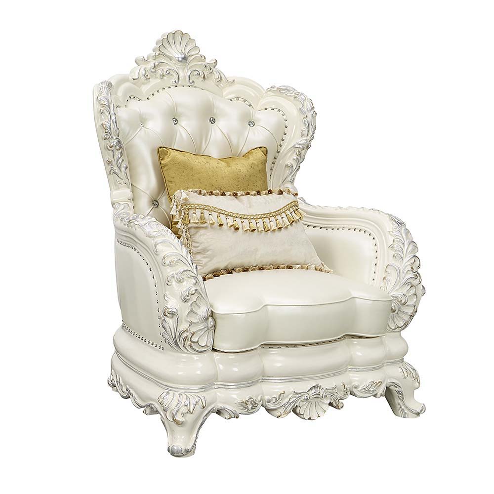Be the talk of the town with the immaculate Adara sofa. The sofa features a traditional camel back design and a button-tufted backrest for those timeless details. Boasting an extravagant crown molding that is perched on top as a wow factor. The armrests a