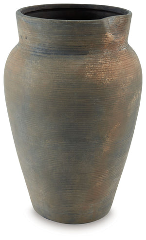 Contain your enthusiasm for casual earthy elegance. Loaded with a sense of antiqued beauty, this stunning ceramic vase adds a beautiful timeworn quality to your home. Let it wow on its own, or kick things up a notch and fill it with faux or dried bouquets
