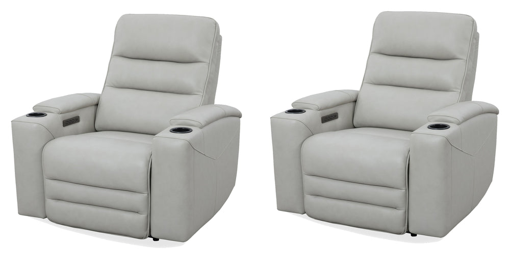 Nexus provides comfortable seating with zero-gravity power recline, lumbar support, and an independent power headrest for personalized relaxation. It features sleek black stainless steel cupholders and a spacious top-grain leather design. Each recliner ha