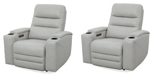 Nexus provides comfortable seating with zero-gravity power recline, lumbar support, and an independent power headrest for personalized relaxation. It features sleek black stainless steel cupholders and a spacious top-grain leather design. Each recliner ha