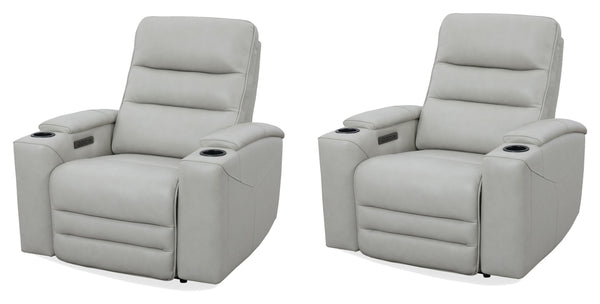 Nexus provides comfortable seating with zero-gravity power recline, lumbar support, and an independent power headrest for personalized relaxation. It features sleek black stainless steel cupholders and a spacious top-grain leather design. Each recliner ha