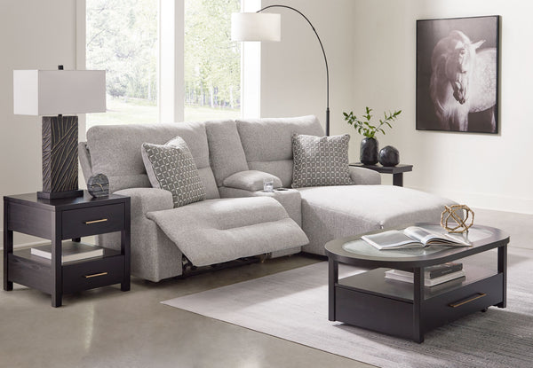 Acklen Place - Pewter - 3-Piece Power Reclining Sectional Sofa With Raf Chaise