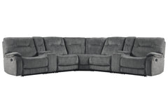 Innovative modular design ensures this sectional can be configured to complement any space. Oversized seats sit like a chair-and-a -half for expansive comfort<br/><br/><b>Product Features</b><ul><li>Manual-powered seat is easily reclined with release of l