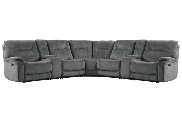 Cooper - 7 Piece Modular Manual Reclining Sectional - Shadow Gray