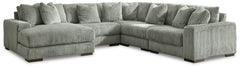Plush and posh. Showcase your eye for on-trend texture with the statement-making cord upholstery of this sectional with chaise. Its stunningly soft fabric entices in a warm neutral hue, complementing contemporary color palettes. Sink into the cushions and