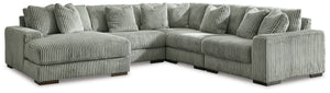 Plush and posh. Showcase your eye for on-trend texture with the statement-making cord upholstery of this sectional with chaise. Its stunningly soft fabric entices in a warm neutral hue, complementing contemporary color palettes. Sink into the cushions and