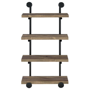 Elmcrest - 4-Shelf Wall Bookshelf - Rustic Oak