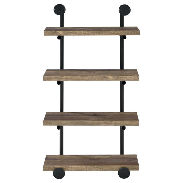 Elmcrest - 4-Shelf Wall Bookshelf - Rustic Oak