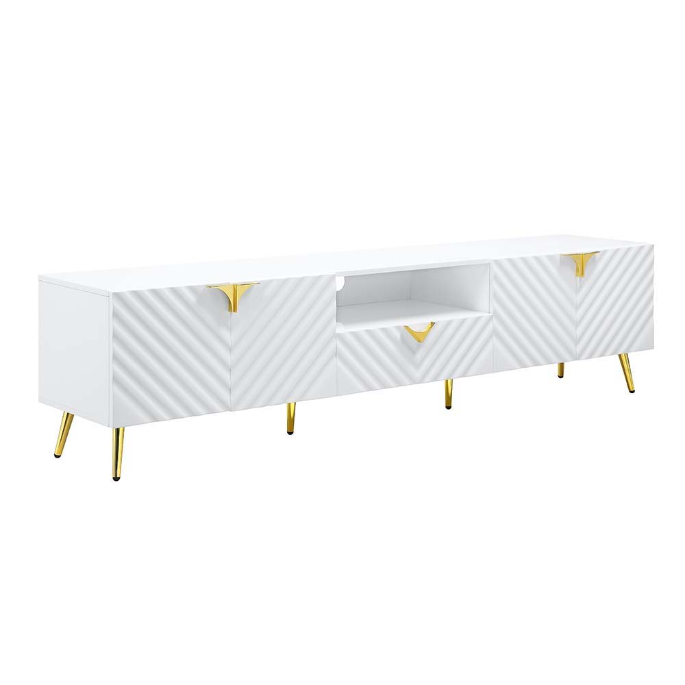 Gaines - TV Stand - White - 79-"