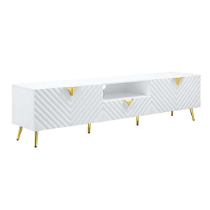 Gaines - TV Stand - White High Gloss Finish
