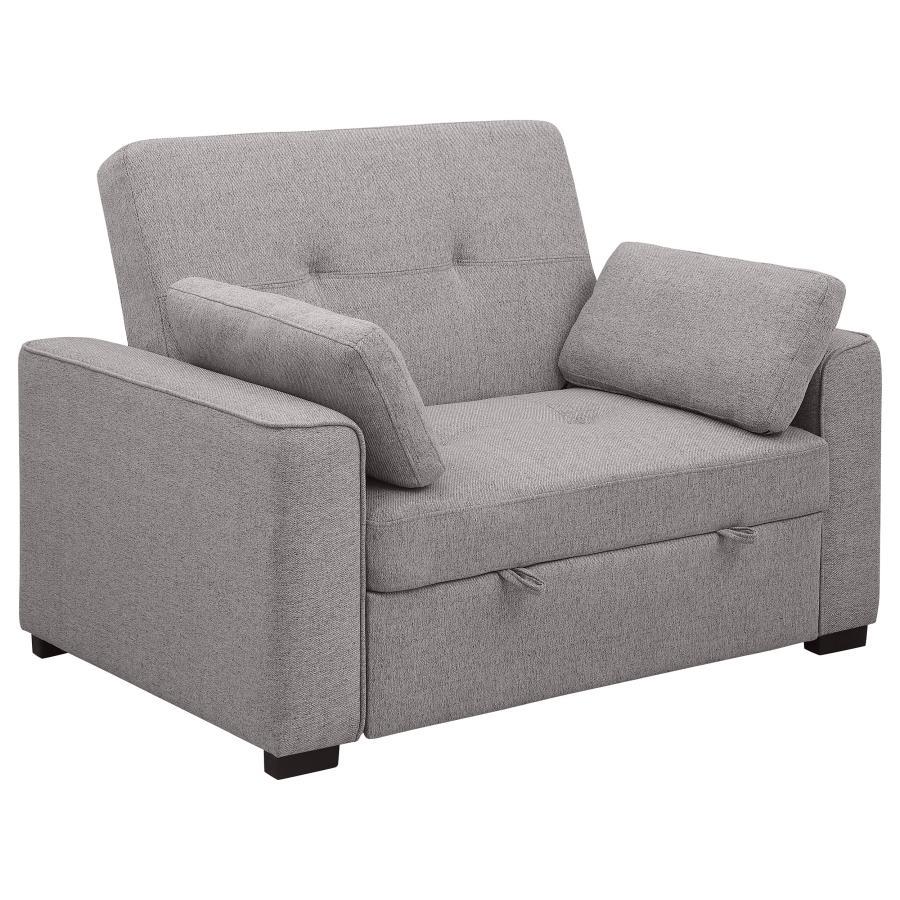Add flexibility to your home office or living room with a modern sofa bed that doubles as a comfortable armchair. Perfect for guests or lounging, the armchair converts to a single bed, for a comfortable night-'s sleep. It-'s neutral upholstery suits in a 