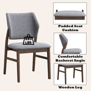 Sarha - Side Chair (Set of 2) - Light Gray Fabric & Walnut Finish