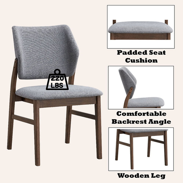 Sarha - Side Chair (Set of 2) - Light Gray Fabric & Walnut Finish