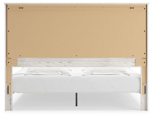 Gerridan - White - King Panel Bed with Sconces