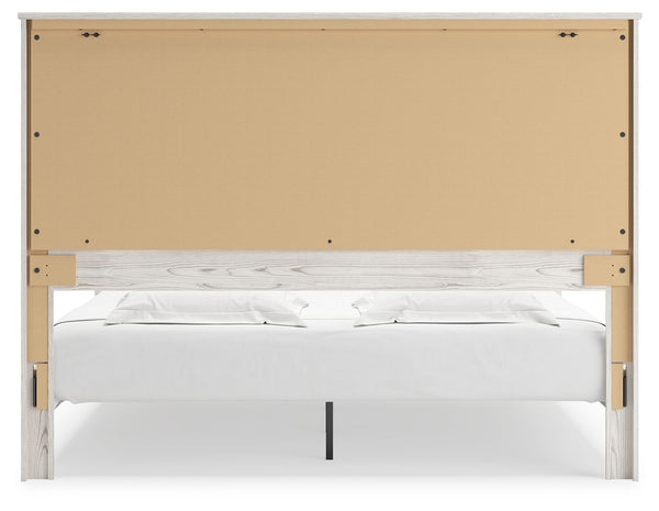 Gerridan - White - King Panel Bed with Sconces