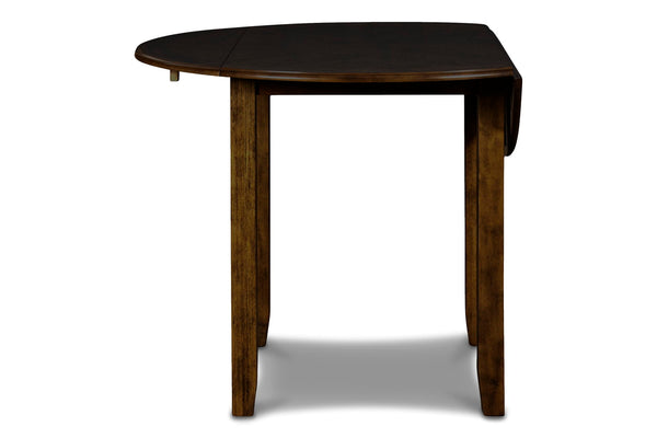 Gia - 3 Piece Dining Set (Dining Drop Leaf Table & 2 Chairs) - Brown - Faux Leather