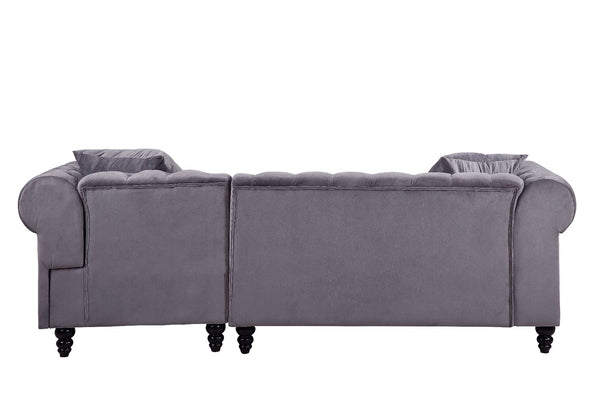 Adnelis - Sectional Sofa - Gray Velvet