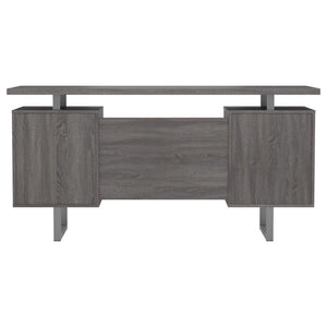 Lawtey - 2-Drawer Office Computer Desk - Weathered Gray