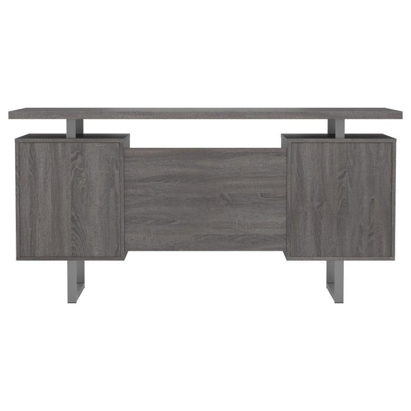 Lawtey - 2-Drawer Office Computer Desk - Weathered Gray
