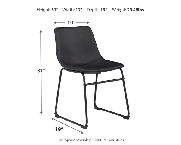 Centiar - Black - Dining UPH Side Chair (Set of 2)