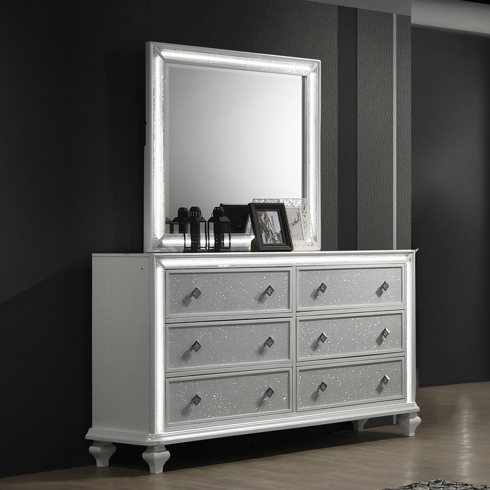 StardustÂ  - Dresser & Mirror - Pearl Silver