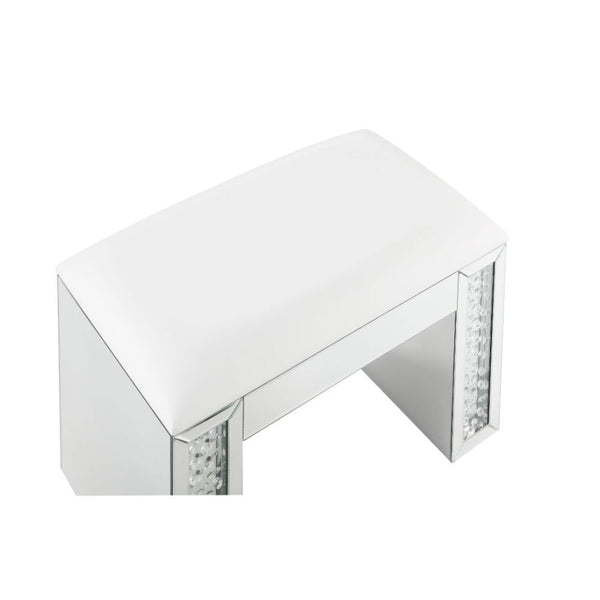  Clear Glass with Faux Crystal Inlay â€¢â€¢ CONSTRUCTION â€¢â€¢ Mirrored Seat Apron: Beveled Mirror