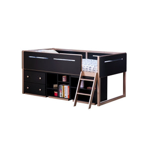 KD, Rectangular Bookshelf Storage: 2 Open Compartments (2 Wooden Shelves) CONSTRUCTION] Wooden Case (Rbw, Wood Veneer (Poplar, LVL), MDF) Wooden Cabinet Base<br/><br/><b>Product Features</b><ul><li>Case: 1Pc/1Ctn</li><li>Finish: Black & Rose-Gold</li><li>