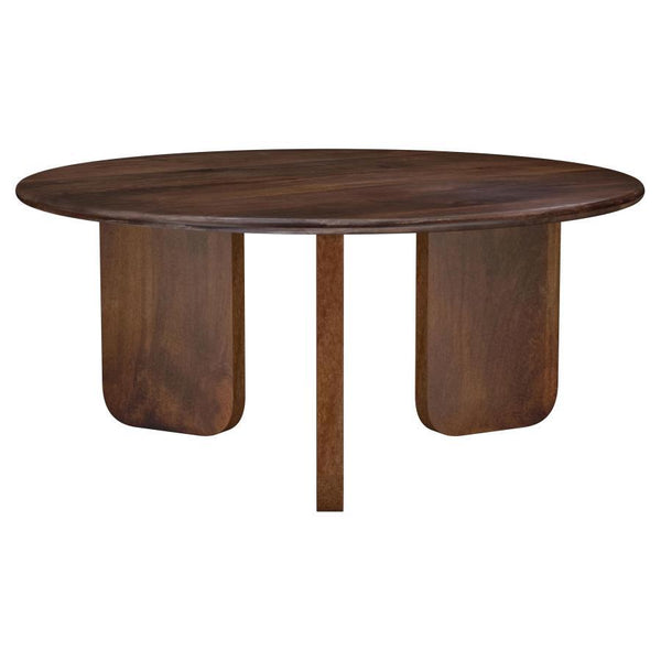  creating a warm and inviting centerpiece for your living room. A round tabletop with softly rounded ed