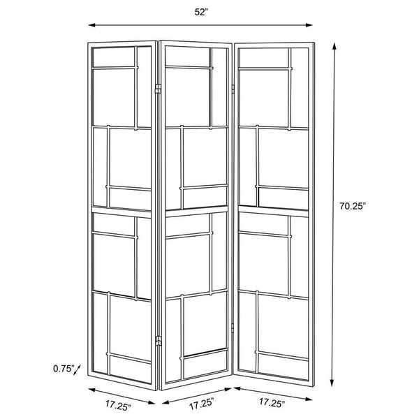 Damis - 3-Panel Room Divider Folding Shoji Screen - Black