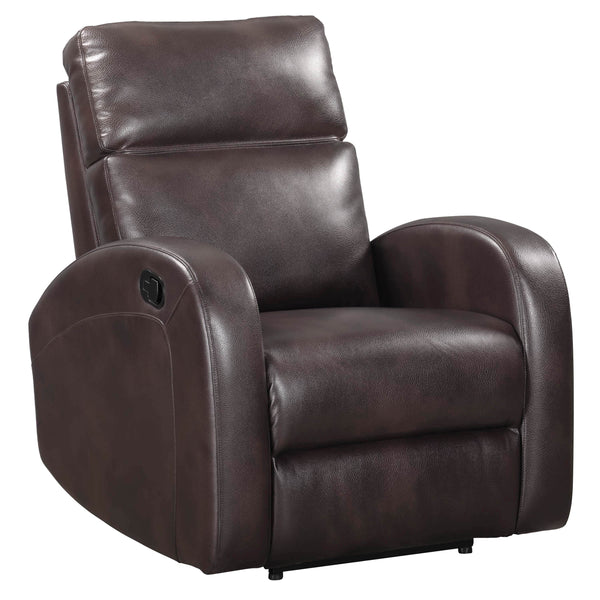  the Devin Manual Recliner features a latch-style handle that is easy-to-operate for the whole family.<br/><br/><b>Product Features</b><ul><li>Manual recline</li><li>High den