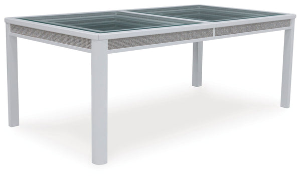  shimmering rhinestone accents and clear glass panels give this table plenty of polish. Plus the drop-in leaf accommodates parties of