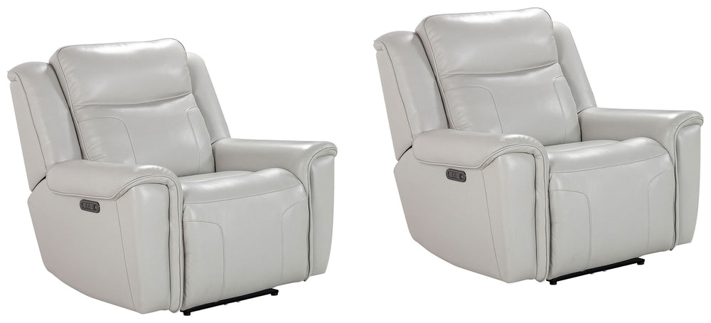 Exuding eye-catching high-style and next-level comfort, the Atlantis Power Recliner offers a host of user-friendly features that will make anyone feel right at home. The supple Whisper Ivory colored leather cover with a custom match gives a clean, polishe