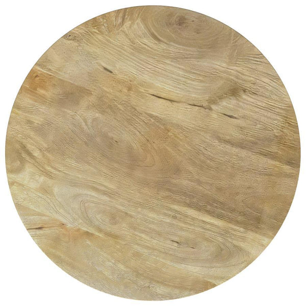 Touhy - Round Solid Wood End Side Table - Natural Mango