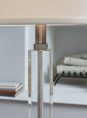  transitional aesthetic. Touches of metal and a crisp