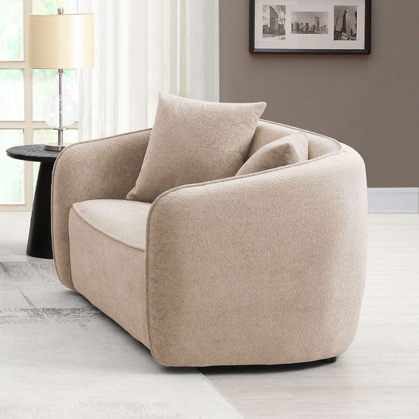 The Keith collection sofa, available in both luxurious brown and beige Chenilles, offers a perfect blend of comfort and elegance. With plush pillows and a cozy design, these sofas invite you to relax and unwind in style. Ideal for any living space, the Ke