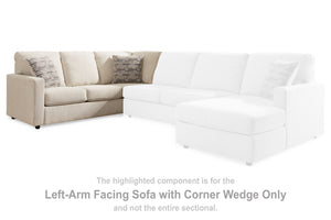 Edenfield - Linen - LAF Sofa w/Corner Wedge