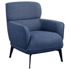 Check all the boxes for a comfortable and stylish addition to your living space. This chic accent chair reflects the best of both modern and transitional style elements. Gorgeous upholstery covers a chair made of wood products and padded with foam to crea