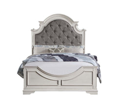 Classic design elements never go out of style the Florian collection is designed for the traditional home. The antique white finish gives off the right amount of distressing for a worn-in feel. The bed features a button-tufted portman-style headboard that