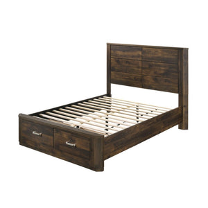 Elettra - Queen Bed - Rustic Walnut - 56"