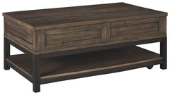 Combining a two-tone finish with a gently distressed texture produces one very distinctive lift top coffee table. Whether your style is modern farmhouse or urban industrial, this coffee table with a spring-lift top is the perfect accent for your rustic re