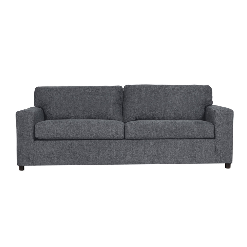 Meet the Kylo 3-Seater Sofa, a versatile addition to any living space. With its transitional style and ash gray upholstery, this sofa effortlessly complements a variety of decor themes. The Kylo is made in the USA and features square arms and an attached 