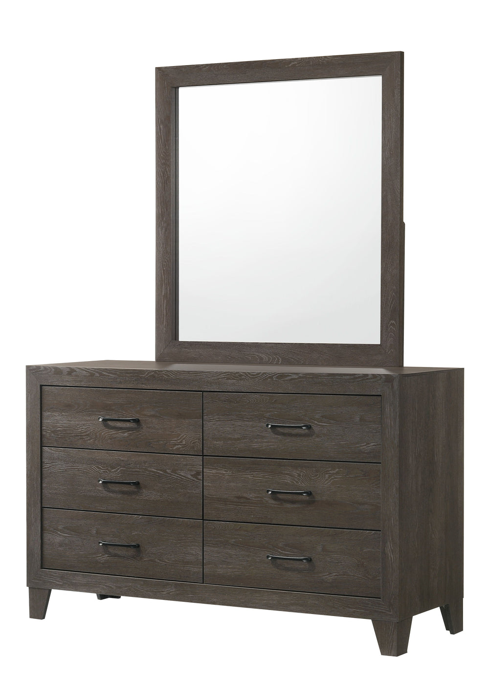 Hopkins-Dresser/ Mirror-Brown<h4><b>Hopkins - Dresser - Slate Oak</b></h4> <table width="100%"><colgroup><col style="width: 30%"> <col style="width: 70%"> </colgroup> <tbody> <tr> <td>Dimensions</td> <td> 58.30"L x 15.87"D x 33.00"H</td> </tr> <tr> <td>We