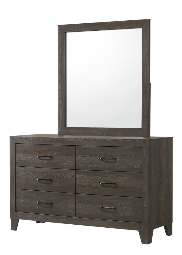 Hopkins-Dresser/ Mirror-Brown<h4><b>Hopkins - Dresser - Slate Oak</b></h4> <table width="100%"><colgroup><col style="width: 30%"> <col style="width: 70%"> </colgroup> <tbody> <tr> <td>Dimensions</td> <td> 58.30"L x 15.87"D x 33.00"H</td> </tr> <tr> <td>We