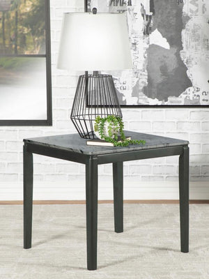  featuring a high-pressure laminate top in a refined grey faux marble finish. The durable surface is break-proof