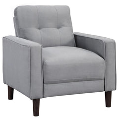 Ideal for studio apartments or small rooms, this chair boasts a perfect small-scale design. Its classic track arm and self-welt detailing highlight the superior tailoring. The grid-tufted boxed back cushions and pocket coil spring cushion construction ens