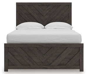 Prendonea - Charcoal - Full Panel Bed