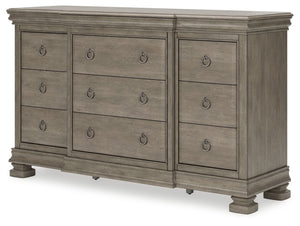  this dresser is distinguished by its stunning attention to detail. Youâ€™ll find the light gray finish encourages an attitude of laid-back luxury. Comp