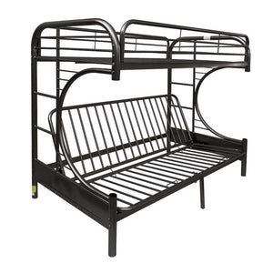 Bring home this Eclipse twin XL over queen-futon bunk bed to let your kids enjoy personal space without compromising on style. The convertible futon feature allows to switch from a sit to sleep position by simply lifting the light weight of the seat